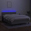 vidaXL Sommier &agrave; lattes de lit et matelas et LED Gris clair 140x200 cm
