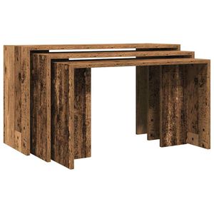 vidaXL Tables gigognes 3 pcs vieux bois bois d'ing&eacute;nierie