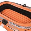 Bestway Bateau &agrave; ramer avec stockage Orange 155 x 93 cm Vinyle