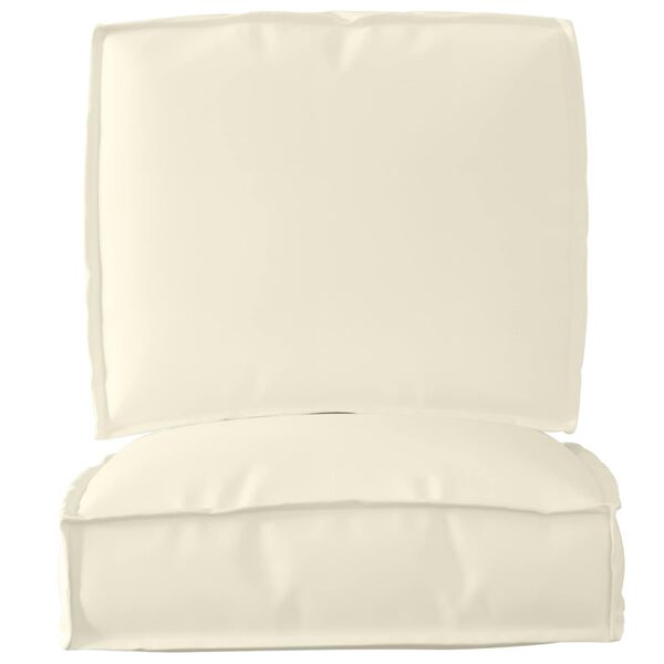 vidaXL Set de coussins de palette 2 pcs Cr&egrave;me Tissu Oxford