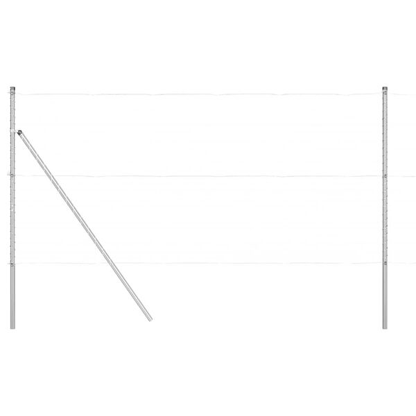 vidaXL Poteau de clôture. Autre 26 pcs Gris 3,2 x 3,2 x 210 cm Acier