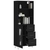 vidaXL Buffet haut Noir 69,5x34x180 cm Bois d'ing&eacute;nierie