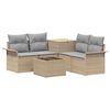 vidaXL Ensemble de Canap&eacute;s 6 pc 4-Nombre de places Beige et Gris clair