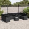vidaXL Ensemble de canap&eacute; de jardin 11 pcs Noir polyrotin