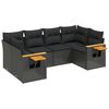 vidaXL Salon de jardin 6 pcs avec coussins noir r&eacute;sine tress&eacute;e