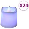 vidaXL Bougies &eacute;lectriques sans flamme &agrave; LED color&eacute;es 24 pcs
