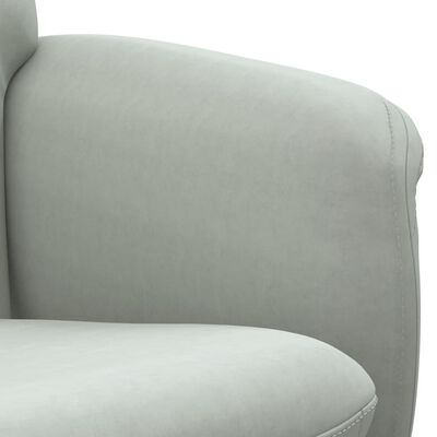 vidaXL Fauteuil inclinable avec repose-pied gris clair velours