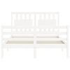 vidaXL Cadre de lit sans matelas blanc bois massif