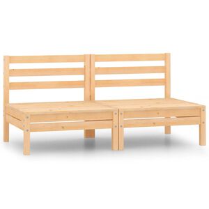 vidaXL Canap&eacute;s centraux de jardin 2 pcs Bois de pin massif