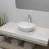 vidaXL Lavabo de salle de bain avec mitigeur C&eacute;ramique Ovale Blanc