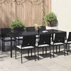 vidaXL Table de jardin pour repas Noir Pur 250 x 100 x 75 cm polyrotin