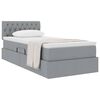 vidaXL Lit avec rangement et matelas Gris clair 90 x 200 cm