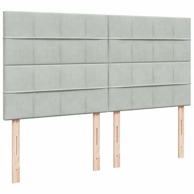 vidaXL Sommier à lattes de lit et matelas Gris clair 180x200cm Velours