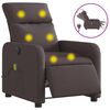 vidaXL Fauteuil de massage inclinable &eacute;lectrique Marron fonc&eacute; Tissu