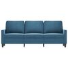 vidaXL Canap&eacute; &agrave; 3 places Bleu 180 cm Velours