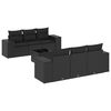 vidaXL Salon de jardin 7 pcs avec coussins noir r&eacute;sine tress&eacute;e
