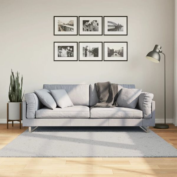 vidaXL Tapis HUARTE &agrave; poils courts doux et lavable gris 160x160 cm