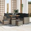 vidaXL Ensemble de canap&eacute; de jardin avec coussin 8 pcs Gris