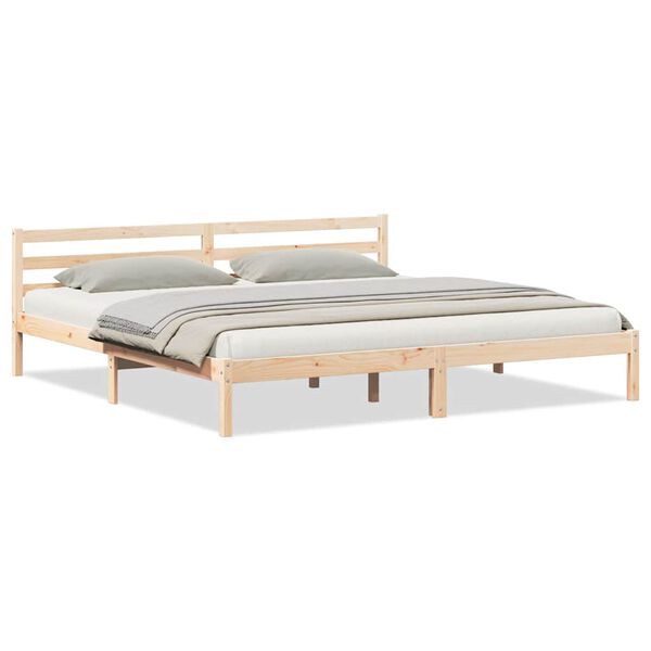 vidaXL Cadre de lit Marron 215,5 x 205,5 x 69,5 cm Bois de Pin Massif