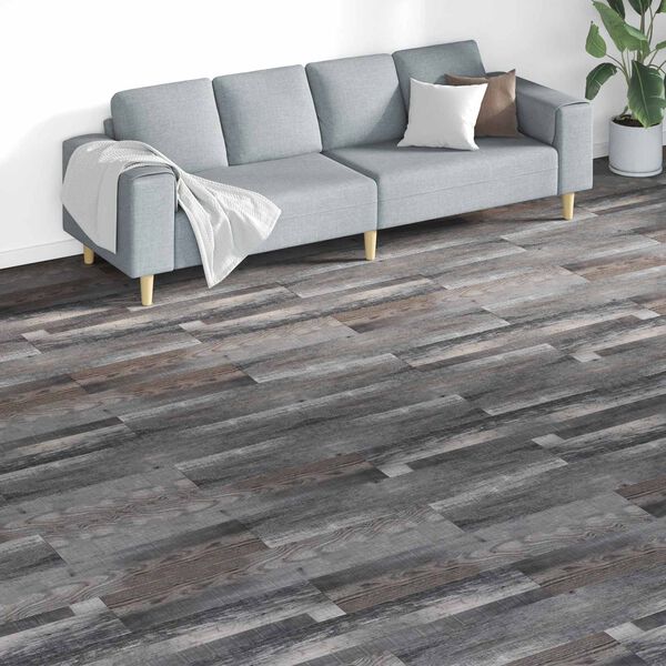 vidaXL Planches de sol 18 pcs Gris 5,26 m&sup2; PVC