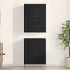 vidaXL Haut Armoire 2 pcs Ch&ecirc;ne noir Bois d'ing&eacute;nierie et verre