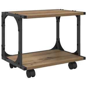 vidaXL Support d'imprimante Ch&ecirc;ne artisanal 41 x 28 x 33,5 cm