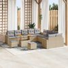 vidaXL Ensemble de canap&eacute; de jardin 17 pcs Beige et Gris clair