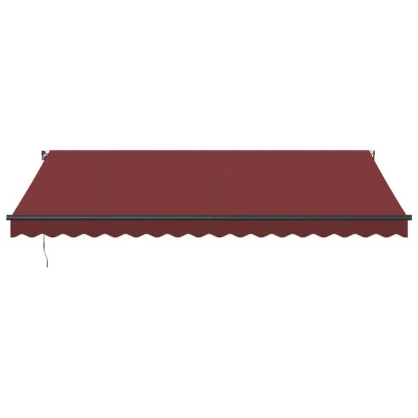 vidaXL Auvent manuel r&eacute;tractable avec LED bordeaux 450x350 cm