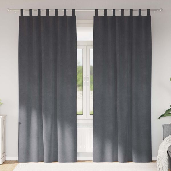 vidaXL Rideaux occultants 2 pcs Gris clair 140 x 225 cm Velours