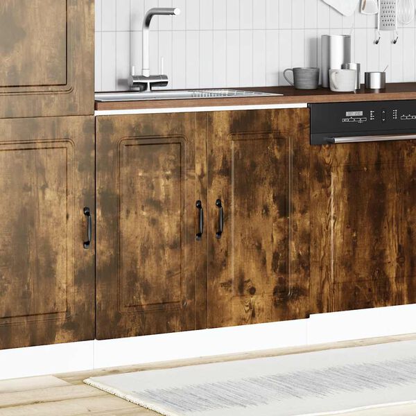 vidaXL Meuble bas pour &eacute;vier Kalmar ch&ecirc;ne fum&eacute; bois d'ing&eacute;nierie