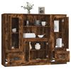 vidaXL Buffets 3 pcs ch&ecirc;ne fum&eacute; bois d'ing&eacute;nierie