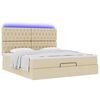 VidaXL Cadre de lit ottoman avec matelas cr&egrave;me 180x200 cm tissu