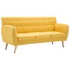vidaXL Canap&eacute; &agrave; 3 places rev&ecirc;tement en tissu 172x70x82 cm jaune
