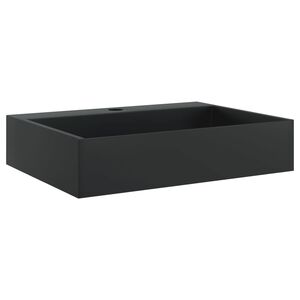 vidaXL Vasque 50x38x11 cm fonte min&eacute;rale/marbre noir mat