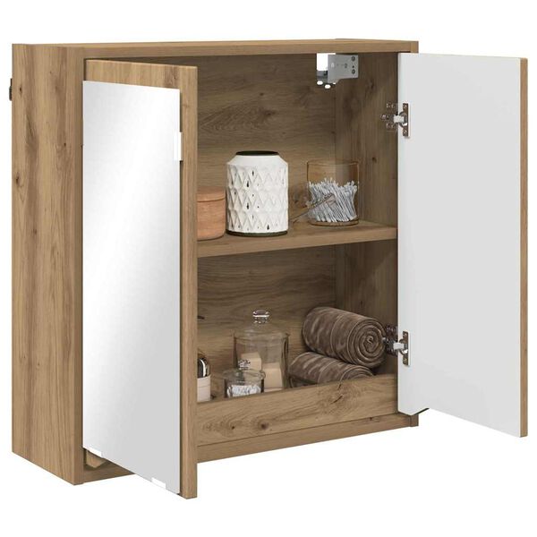 vidaXL Armoire Miroir de Salle de Bain Ch&ecirc;ne artisanal 60 x 20 x 60 cm