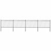 vidaXL Cl&ocirc;ture de jardin avec dessus en forme de lance 671x120 cm noir