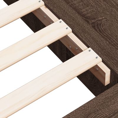 vidaXL Cadre de lit chêne marron 160x200 cm bois d'ingénierie