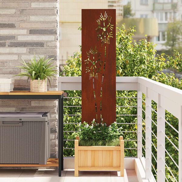 vidaXL &Eacute;cran de confidentialit&eacute; de jardin Fretwork Rouill&eacute; 32 x 140 cm