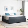 vidaXL Cadre de lit avec matelas Gris fonc&eacute; 200 x 200 cm tissu
