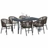vidaXL Ensemble de salle &agrave; manger pour jardin 7 pcs Marron polyrotin