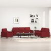 vidaXL Ensemble de canap&eacute;s 3 pcs avec coussins Rouge bordeaux Tissu