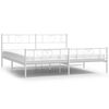 vidaXL Cadre de lit m&eacute;tal sans matelas et pied de lit blanc 193x203 cm