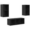 vidaXL Ensemble meuble TV 3 pc Ch&ecirc;ne noir Bois d'ing&eacute;nierie