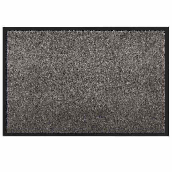 vidaXL Tapis de porte Gris clair 60 x 40 x 1.2 cm Tissu en teddy