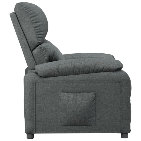 vidaXL Fauteuil inclinable Gris fonc&eacute; Tissu