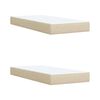 vidaXL Sommier &agrave; lattes de lit avec matelas Cr&egrave;me 200x200 cm Tissu