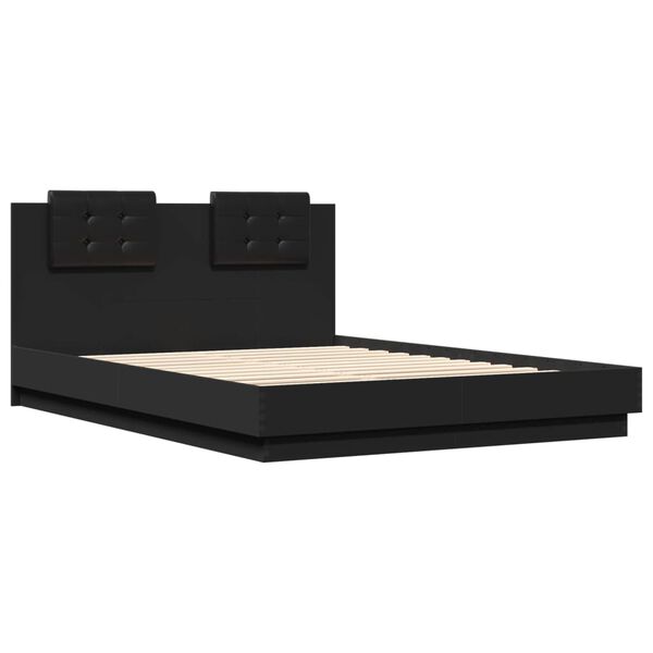 vidaXL Cadre de lit sans matelas noir 140x200 cm