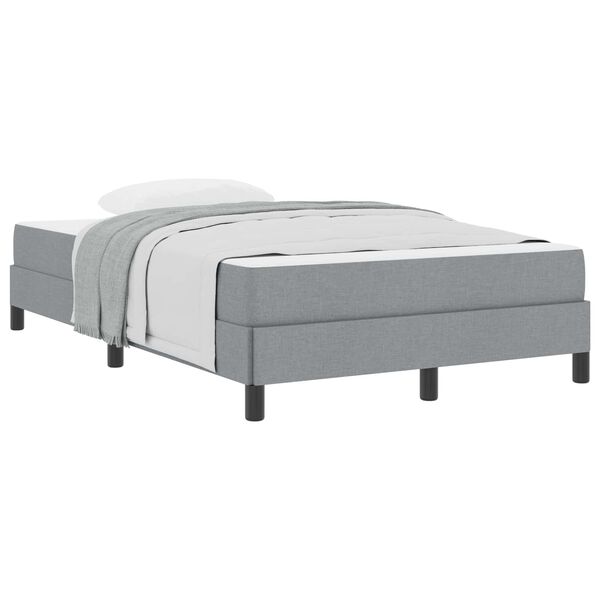vidaXL Lit &agrave; ressorts avec matelas Gris clair 120 x 190 cm tissu