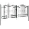 vidaXL Portail de cl&ocirc;ture avec pointe Gris 305 x 125 cm Acier