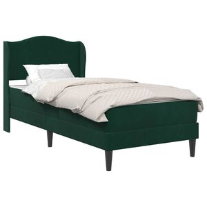 vidaXL Cadre de lit avec t&ecirc;te de lit Vert fonc&eacute; 100 x 200 cm Velours